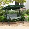 Costway 3 Seats Patio Canopy Steel Frame Swing Glider Hammock Cushioned Backyard Green